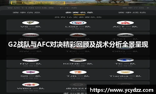 G2战队与AFC对决精彩回顾及战术分析全景呈现